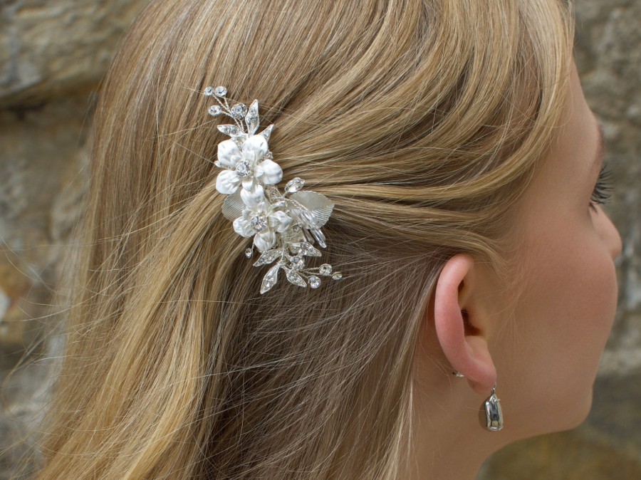 Windsor Bridal Francine - Silver Flower Bridal Clip Silver