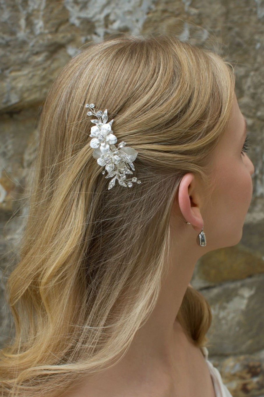 Windsor Bridal Francine - Silver Flower Bridal Clip Silver