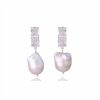 Lola Knight Lola Knight - Ayla - Large Pearl & Crystal Earrings - Silver Earrings