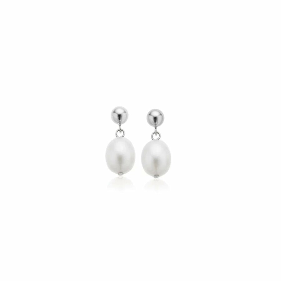 A'el Este A'El Este - Joya - Bridal Pearl Drop Earrings - Silver Earrings