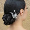 Windsor Bridal Leona - Swarovski Crystal Floral Bridal Hair Pin Rose Gold