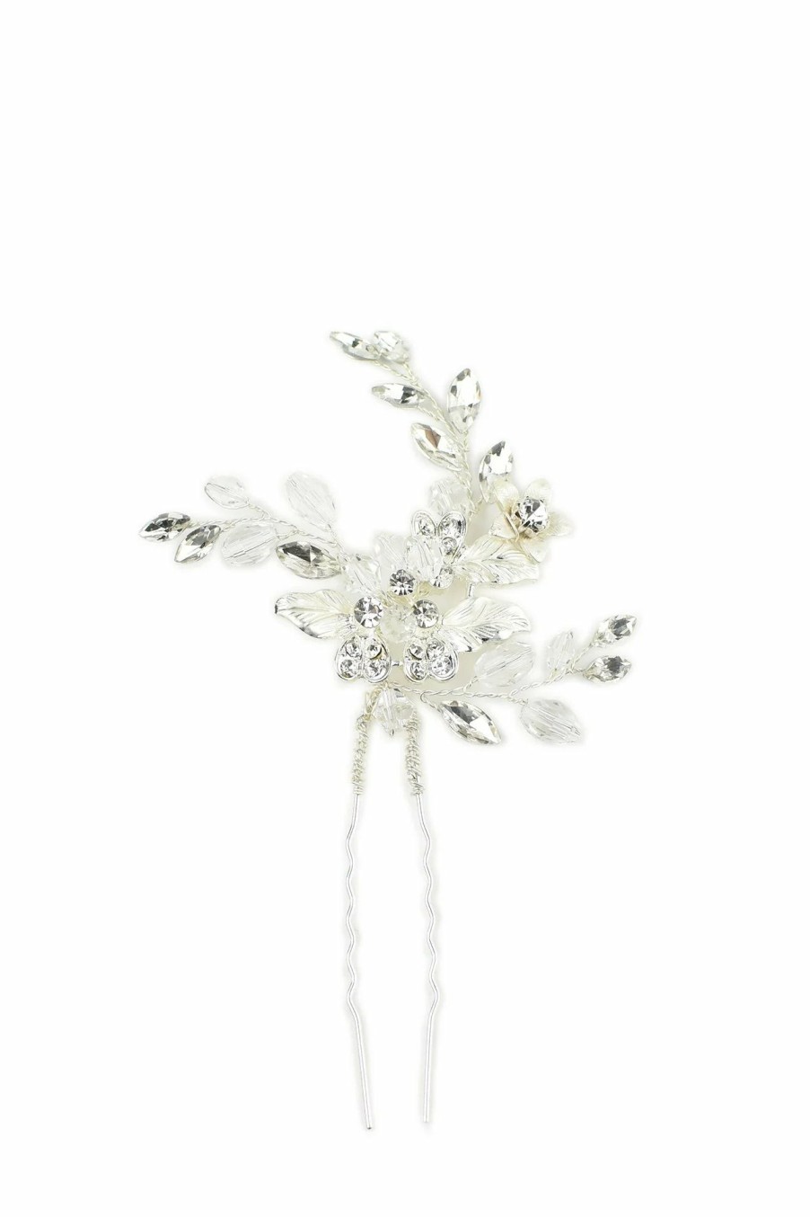 Windsor Bridal Leona - Swarovski Crystal Floral Bridal Hair Pin Rose Gold