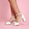 Charlotte Mills Imogen - Pearl Wide Fit Bridal Block Heel Mid Heel