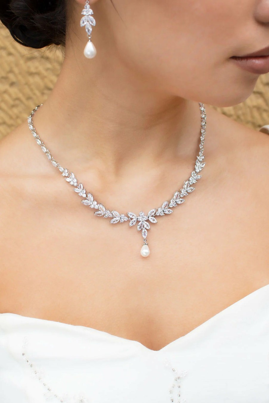 Windsor Bridal Courtney Pearl - Statement Crystal And Pearl Bridal Necklace Bridal Necklaces