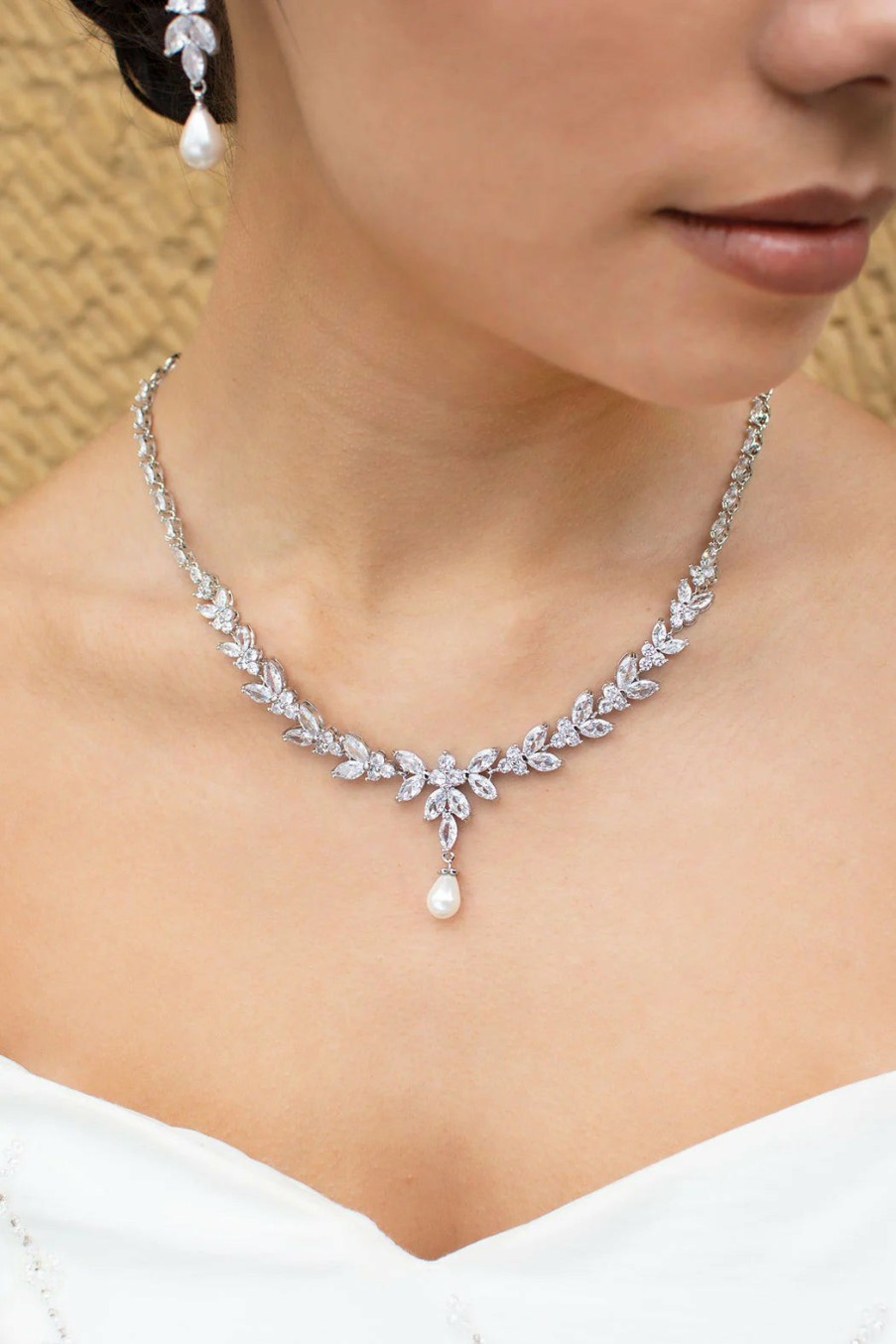 Windsor Bridal Courtney Pearl - Statement Crystal And Pearl Bridal Necklace Bridal Necklaces