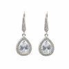 The White Collection Mia - Elegant Crystal Drop Bridal Earrings Rose Gold