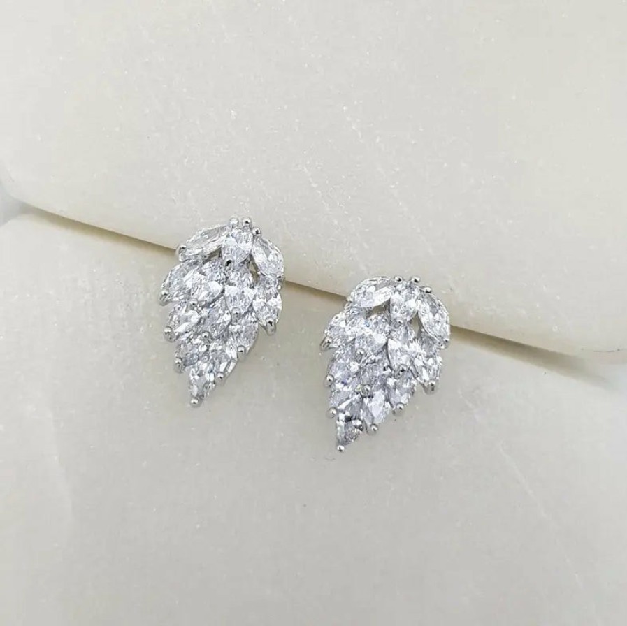 The White Collection Blaire - Crystal Marquise Cluster Stud Bridal Earrings Earrings