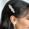 The White Collection Sylvia - Elegant Sparkling Marquise And Round Crystal Bridal Comb Silver