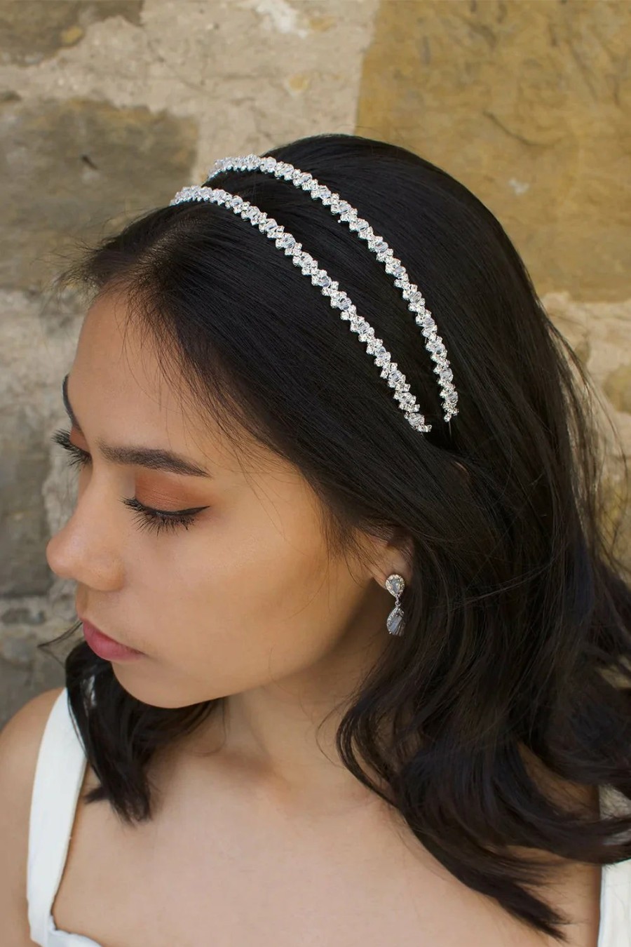 Windsor Bridal Lauren Crystal - Crystal Bridal Double Headband Silver