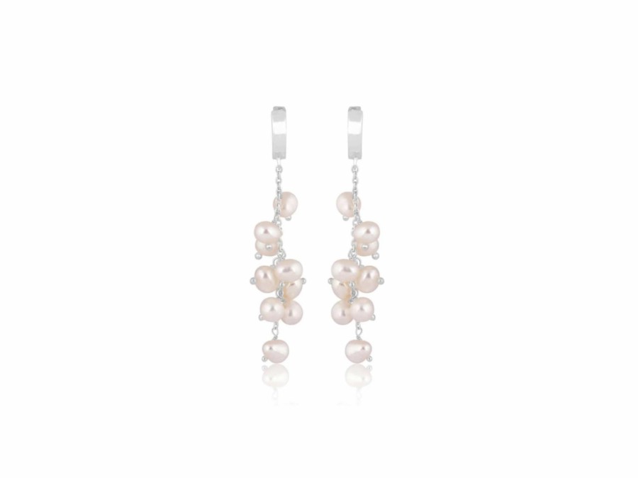 Lola Knight Lola Knight - Maree - Mini Pearl Hoop Earrings - Silver Silver