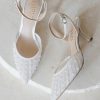 HARLO Australia Ellie - White Low Heel With Handsewn Pearls Mid Heel