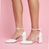 Charlotte Mills Jazzy - Pearl Encrusted Round Toe Bridal Heel Mid Heel