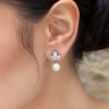 Windsor Bridal Lola - Pretty Pearl Drop Bridal Earrings Rose Gold