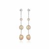 Lola Knight Lola Knight - Alora - Minimal Bridal Pearl Earrings - Silver Silver