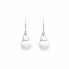 The White Collection Maxine - Simple Pearl Bridal Drop Earrings Earrings