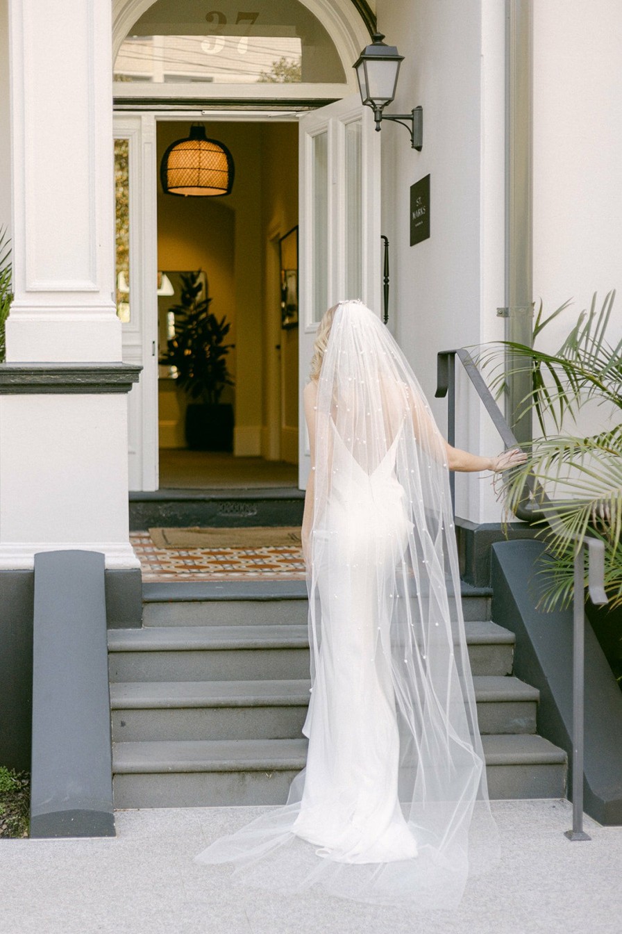 The White Collection Jumana Tulle Pearl Veil Veils