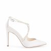 Bella Belle Madison - Ivory Criss Cross Crystal Strap Heels High Heel