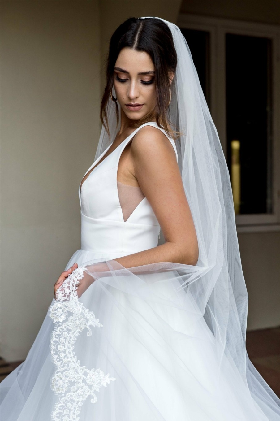 The White Collection Josie Lace Tulle Veil Veils