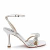 Badgley Mischka Effie - Strappy Bow Stiletto Heels With Pearls And Crystals - Soft White White