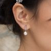 Windsor Bridal Cynthia - Simple Classic Pearl Drop Bridal Earrings Earrings