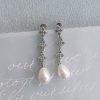 The White Collection Vera - Statement Pearl Drop Bridal Earrings Rose Gold