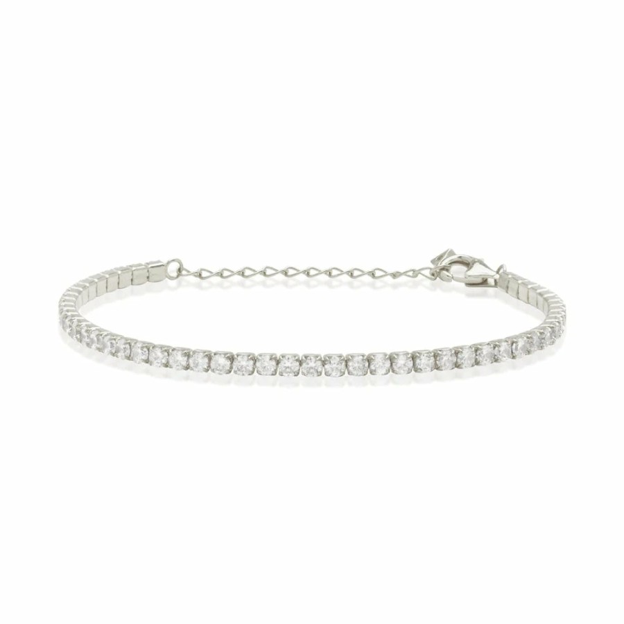 Saint Valentine Aspen Tennis Bracelet - Silver Swarovski