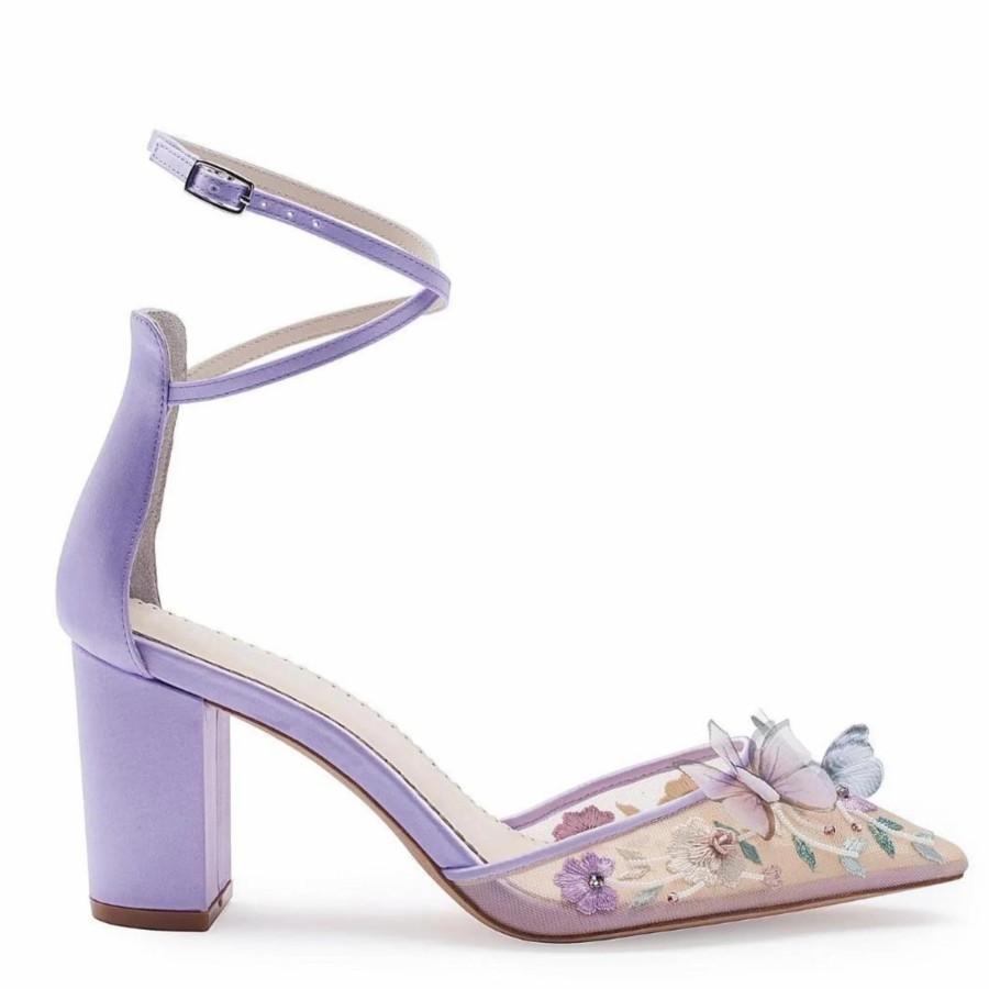 Bella Belle Eliza - Lavender Block Butterfly Heel Mid Heel