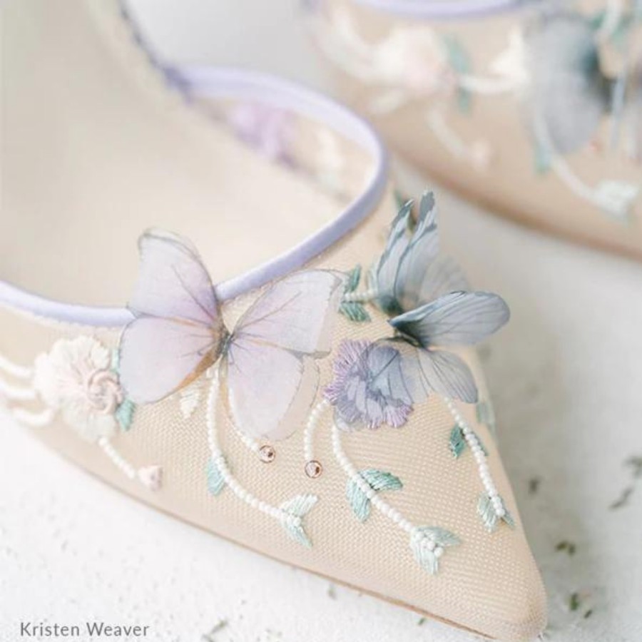 Bella Belle Eliza - Lavender Block Butterfly Heel Mid Heel