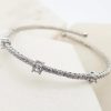 The White Collection Roxanne - Simple Crystal Bridal Bangle Bracelet Silver