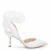 Badgley Mischka Blaze - Pointed Toe Chiffon Bow Stiletto - White White