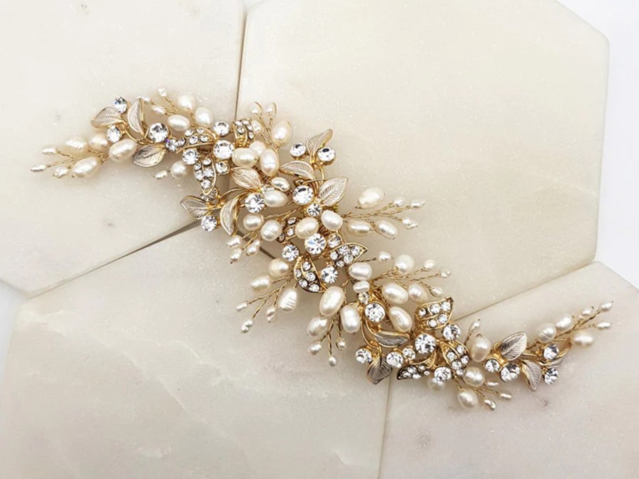 The White Collection Whitney - Crystal Pearl Bridal Clip Silver