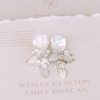 Windsor Bridal Aurelia - Floral Pearl Crystal Bridal Earrings Rose Gold