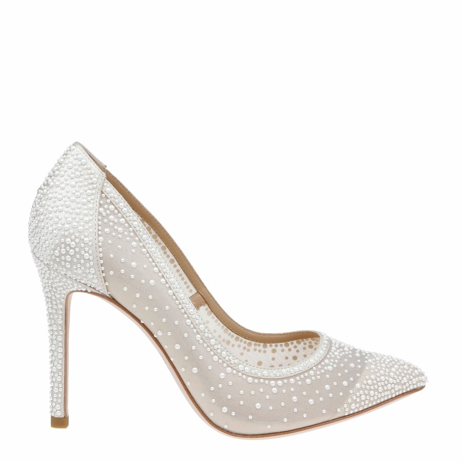 HARLO Australia Demi - Pointed Toe Pump With Pearls - Ivory Ivory