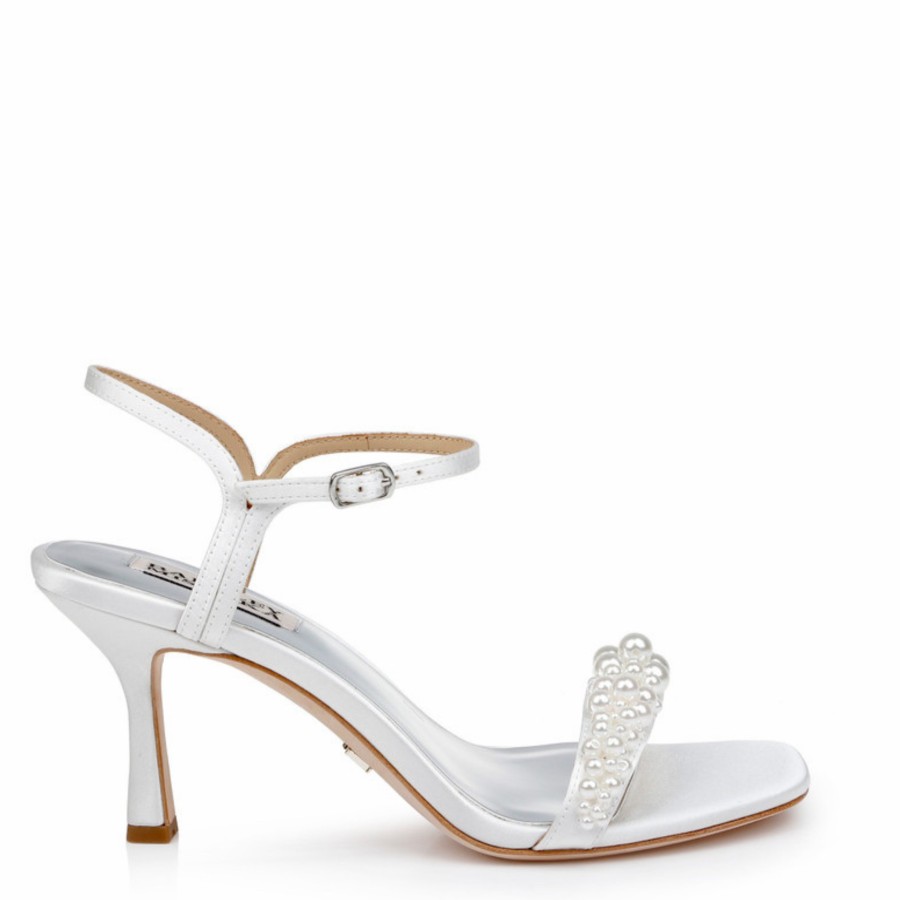 Badgley Mischka Caitlyn - Stiletto Heel With Pearled Vamp - Soft White White