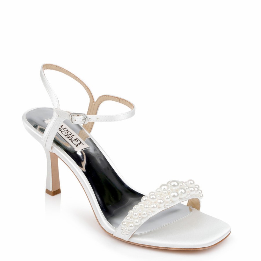 Badgley Mischka Caitlyn - Stiletto Heel With Pearled Vamp - Soft White White