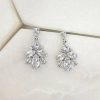 The White Collection Claudia - Sparkling Marquise Crystal Bridal Drop Earrings Earrings