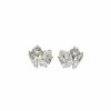 Ronza George Bau - Silver Swarovski Bridal Cluster Stud Earrings Silver