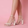 Charlotte Mills Libby - Ivory Pearl Embellished Bridal Block Heel Mid Heel