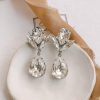 Ronza George Bird - Silver Swarovski Crystal Bridal Drop Earrings Swarovski