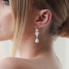 Windsor Bridal Holly - Stunning Pearl Drop Bridal Earrings Rose Gold