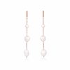 Lola Knight Lola Knight - Alora - Minimal Bridal Pearl Earrings - Rose Gold Pearl