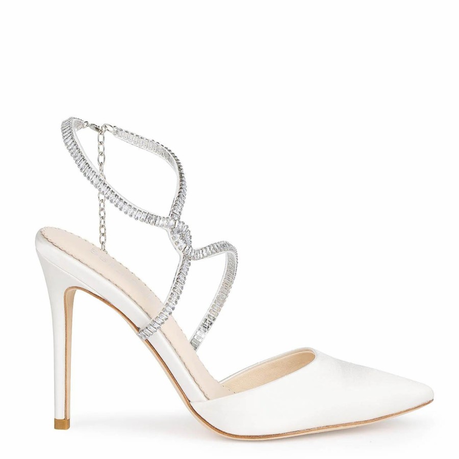 Bella Belle Sidney - Ivory Crystal Strappy Bridal Heels High Heel