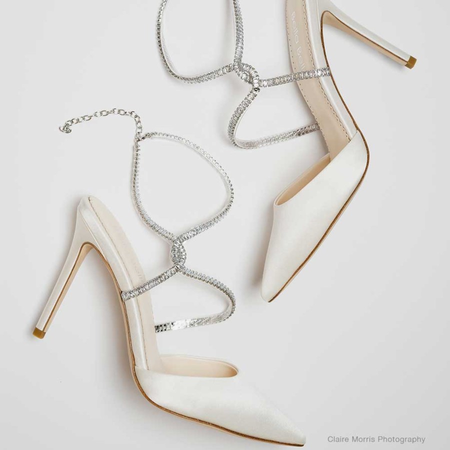 Bella Belle Sidney - Ivory Crystal Strappy Bridal Heels High Heel