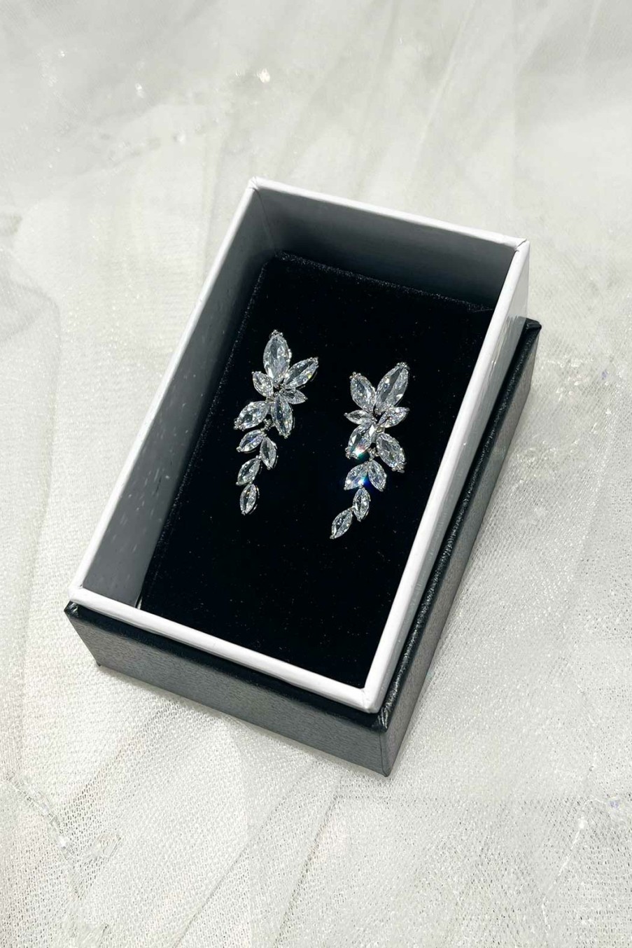 Windsor Bridal Bloom - Marquise Crystal Cluster Drop Bridal Earrings Earrings