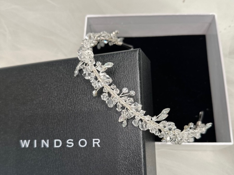 Windsor Bridal Celina - Single Band Classical Crystal Headband Silver