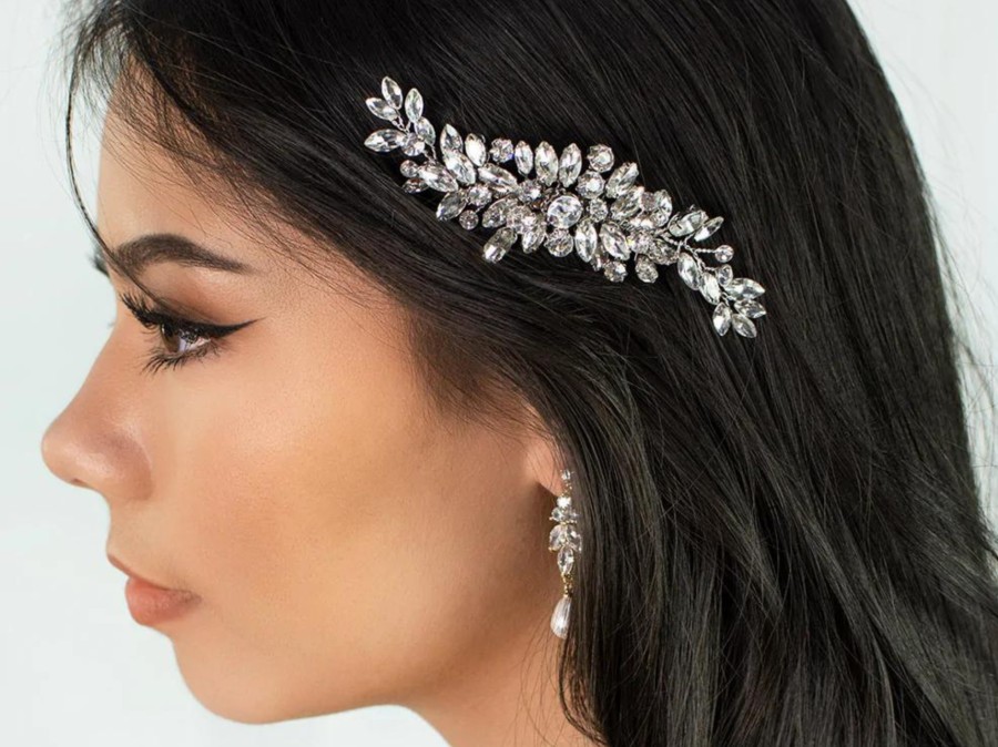 Windsor Bridal Celine - Luxurious Crystal Embellished Bridal Hair Clip Silver