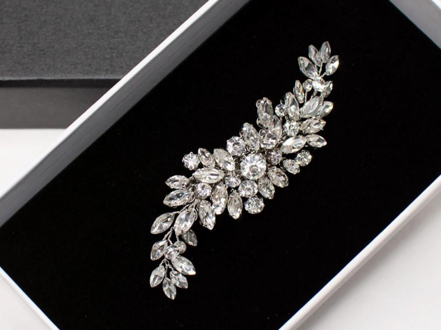 Windsor Bridal Celine - Luxurious Crystal Embellished Bridal Hair Clip Silver