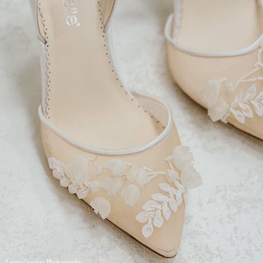 Bella Belle Libby - Ivory Nude Lace Floral Embroidered Bridal Heel High Heel