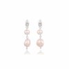 Lola Knight Lola Knight - Lulu - Pearl & Crystal Drop Earrings - Silver Earrings