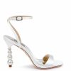 Badgley Mischka Ivette - Pearl Stiletto Heel Sandals - Soft White White